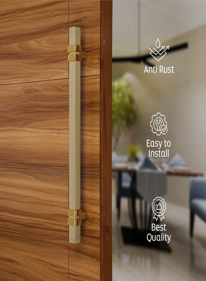 LAPO مقبض باب مربع من الفولاذ المقاوم للصدأ مقاس 24 بوصة من لابو، مناسب للأبواب الرئيسية/الأبواب الزجاجية، مقبض سحب ودفع/مقبض باب رئيسي لجميع الأبواب، لون ذهبي عتيق | ضمان 3 سنوات - Image 5